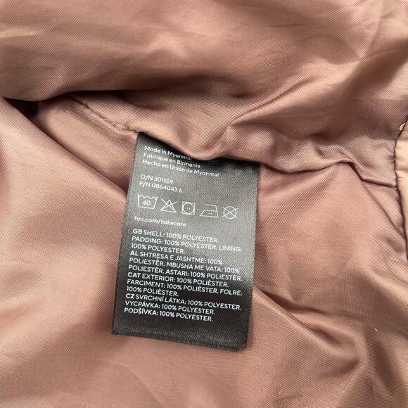 H&M Baby Puffer Vest 6M Brown Bear Hood Unisex Winter Zip Jacket Warm Outerwear - Picture 9 of 11